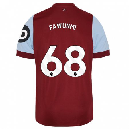 Kandiny Niño Camiseta Favour Fawunmi #68 Granate 1ª Equipación 2023/24 La Camisa Chile