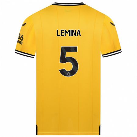 Kandiny Niño Camiseta Mario Lemina #5 Amarillo 1ª Equipación 2023/24 La Camisa Chile