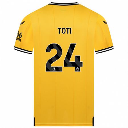 Kandiny Niño Camiseta Toti #24 Amarillo 1ª Equipación 2023/24 La Camisa Chile