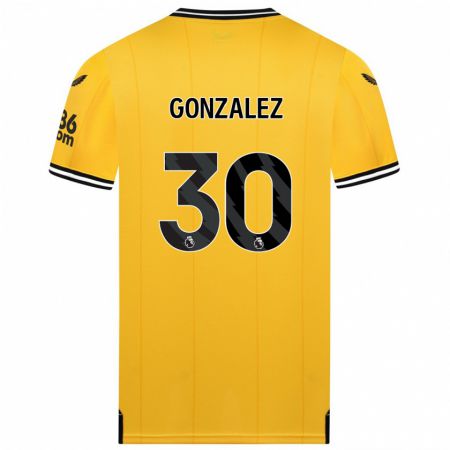 Kandiny Niño Camiseta Enso González #30 Amarillo 1ª Equipación 2023/24 La Camisa Chile