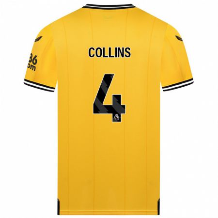 Kandiny Niño Camiseta Nathan Collins #4 Amarillo 1ª Equipación 2023/24 La Camisa Chile