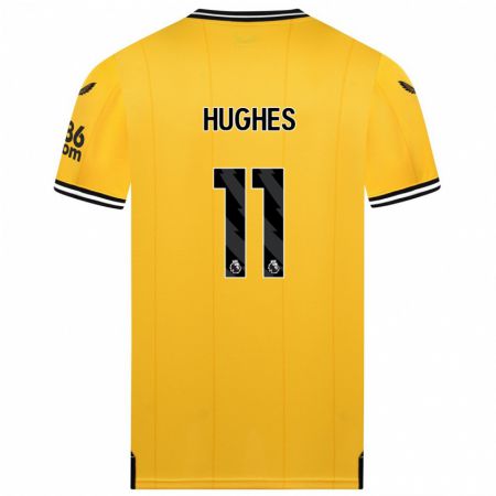 Kandiny Niño Camiseta Amber Hughes #11 Amarillo 1ª Equipación 2023/24 La Camisa Chile