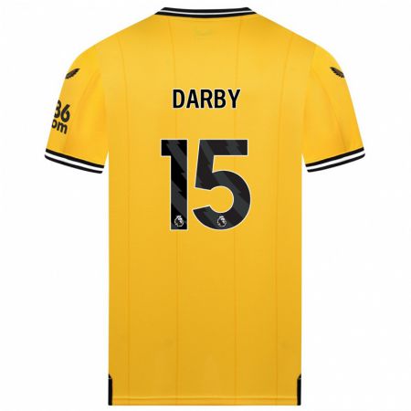 Kandiny Niño Camiseta Kelly Darby #15 Amarillo 1ª Equipación 2023/24 La Camisa Chile