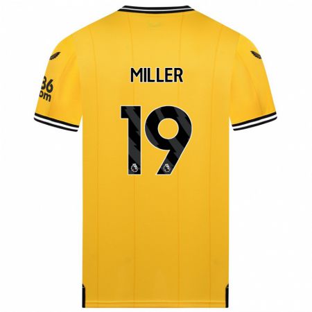 Kandiny Niño Camiseta Ali Miller #19 Amarillo 1ª Equipación 2023/24 La Camisa Chile