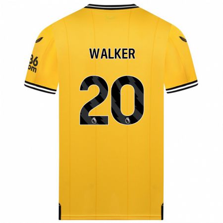 Kandiny Niño Camiseta Lowri Walker #20 Amarillo 1ª Equipación 2023/24 La Camisa Chile