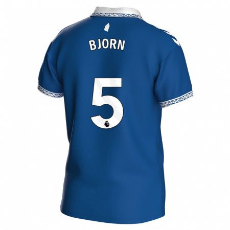 Kandiny Niño Camiseta Nathalie Bjorn #5 Azul Real 1ª Equipación 2023/24 La Camisa Chile