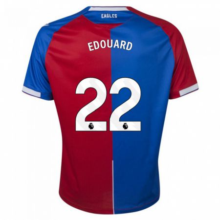 Kandiny Niño Camiseta Odsonne Edouard #22 Rojo Azul 1ª Equipación 2023/24 La Camisa Chile
