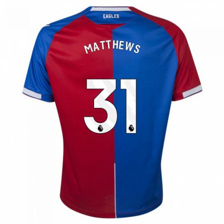 Kandiny Niño Camiseta Remi Matthews #31 Rojo Azul 1ª Equipación 2023/24 La Camisa Chile