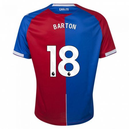 Kandiny Niño Camiseta Kirsty Barton #18 Rojo Azul 1ª Equipación 2023/24 La Camisa Chile