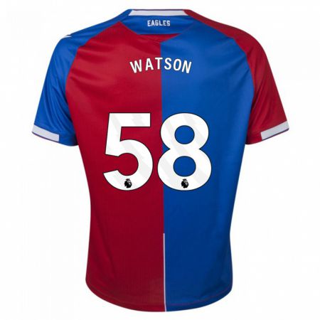 Kandiny Niño Camiseta Noah Watson #58 Rojo Azul 1ª Equipación 2023/24 La Camisa Chile