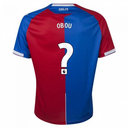 Kandiny Niño Camiseta David Obou #0 Rojo Azul 1ª Equipación 2023/24 La Camisa Chile