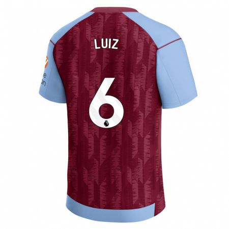 Kandiny Niño Camiseta Douglas Luiz #6 Azul Claro 1ª Equipación 2023/24 La Camisa Chile