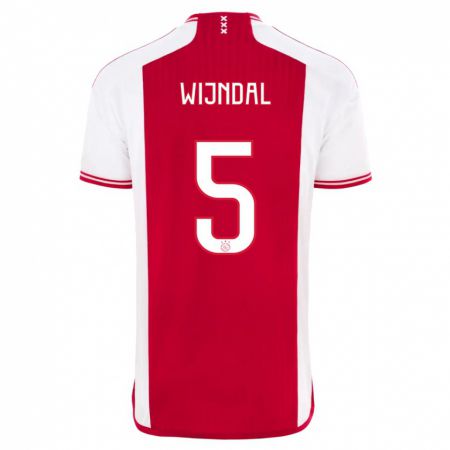 Kandiny Niño Camiseta Owen Wijndal #5 Rojo Blanco 1ª Equipación 2023/24 La Camisa Chile
