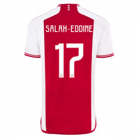 Kandiny Niño Camiseta Anass Salah-Eddine #17 Rojo Blanco 1ª Equipación 2023/24 La Camisa Chile