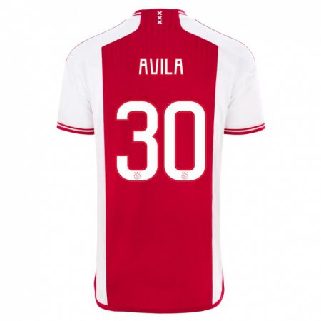 Kandiny Niño Camiseta Gastón Ávila #30 Rojo Blanco 1ª Equipación 2023/24 La Camisa Chile
