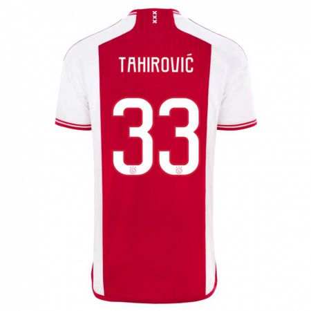 Kandiny Niño Camiseta Benjamin Tahirovic #33 Rojo Blanco 1ª Equipación 2023/24 La Camisa Chile