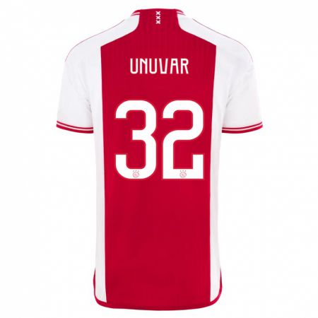 Kandiny Niño Camiseta Naci Unuvar #32 Rojo Blanco 1ª Equipación 2023/24 La Camisa Chile
