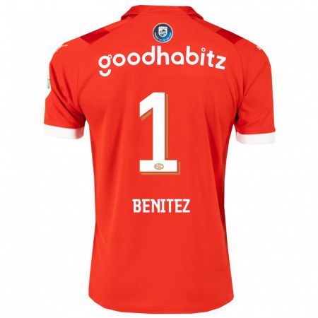 Kandiny Niño Camiseta Walter Benítez #1 Rojo 1ª Equipación 2023/24 La Camisa Chile