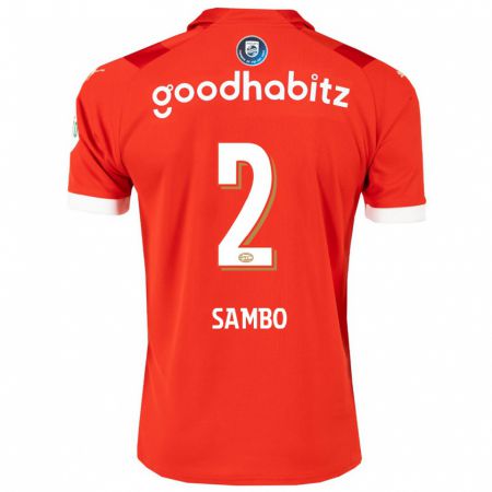 Kandiny Niño Camiseta Shurandy Sambo #2 Rojo 1ª Equipación 2023/24 La Camisa Chile