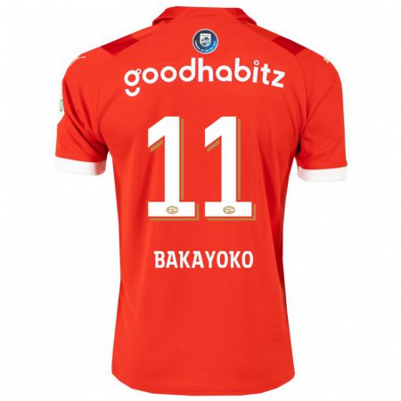 Kandiny Niño Camiseta Johan Bakayoko #11 Rojo 1ª Equipación 2023/24 La Camisa Chile