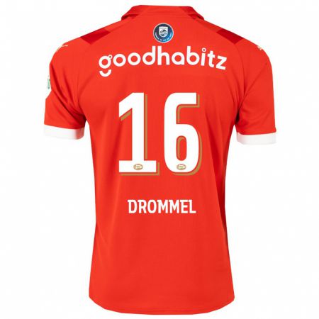 Kandiny Niño Camiseta Joël Drommel #16 Rojo 1ª Equipación 2023/24 La Camisa Chile