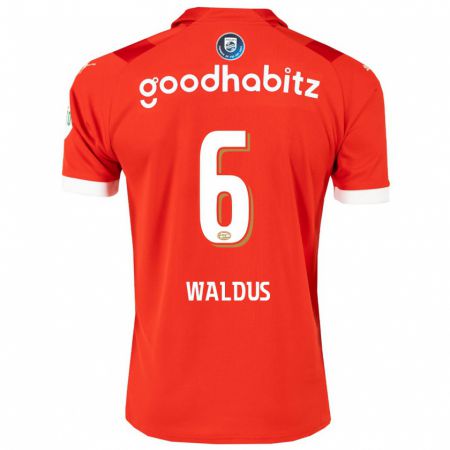 Kandiny Niño Camiseta Maruschka Waldus #6 Rojo 1ª Equipación 2023/24 La Camisa Chile