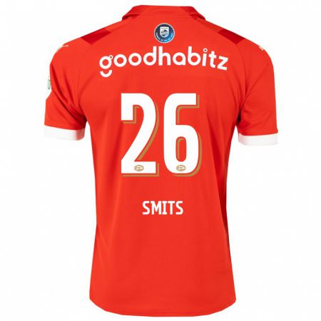 Kandiny Niño Camiseta Eef Smits #26 Rojo 1ª Equipación 2023/24 La Camisa Chile