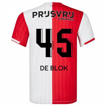 Kandiny Niño Camiseta Lars De Blok #45 Rojo Blanco 1ª Equipación 2023/24 La Camisa Chile