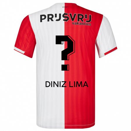 Kandiny Niño Camiseta Lucas Diniz Lima #0 Rojo Blanco 1ª Equipación 2023/24 La Camisa Chile