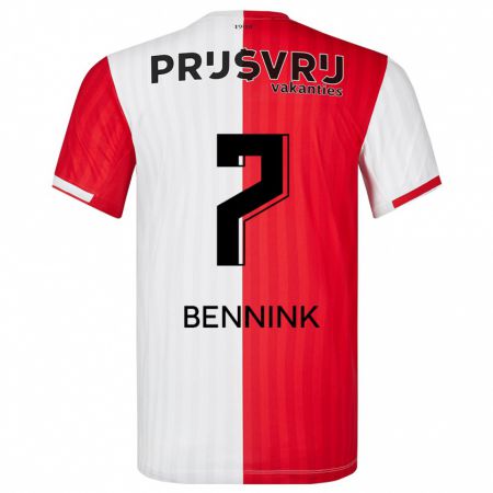 Kandiny Niño Camiseta Maxime Bennink #7 Rojo Blanco 1ª Equipación 2023/24 La Camisa Chile