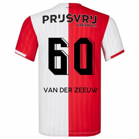 Kandiny Niño Camiseta Twan Van Der Zeeuw #60 Rojo Blanco 1ª Equipación 2023/24 La Camisa Chile