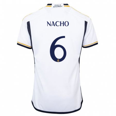 Kandiny Niño Camiseta Nacho Fernández #6 Blanco 1ª Equipación 2023/24 La Camisa Chile