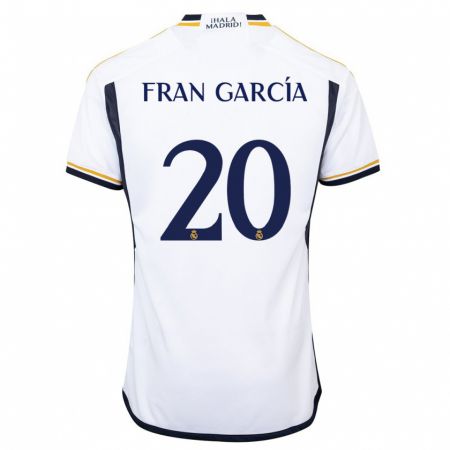 Kandiny Niño Camiseta Fran García #20 Blanco 1ª Equipación 2023/24 La Camisa Chile