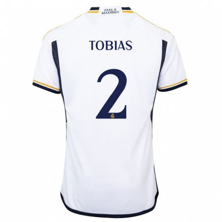 Kandiny Niño Camiseta Vinícius Tobias #2 Blanco 1ª Equipación 2023/24 La Camisa Chile