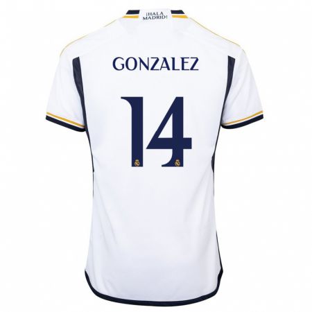 Kandiny Niño Camiseta David González #14 Blanco 1ª Equipación 2023/24 La Camisa Chile
