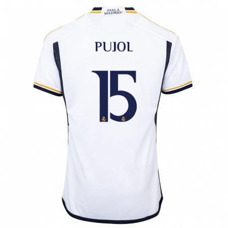 Kandiny Niño Camiseta Edgar Pujol #15 Blanco 1ª Equipación 2023/24 La Camisa Chile