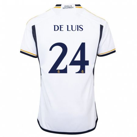 Kandiny Niño Camiseta Mario De Luis #24 Blanco 1ª Equipación 2023/24 La Camisa Chile
