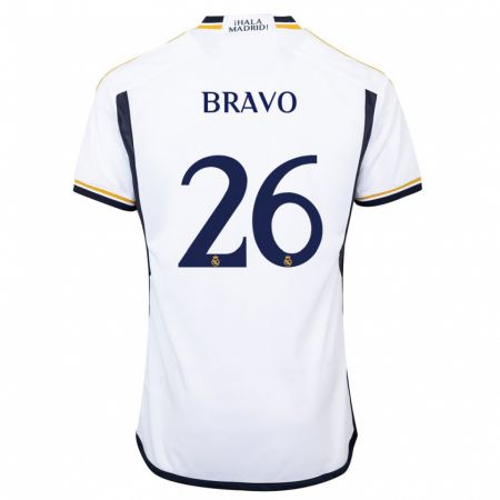 Kandiny Niño Camiseta Iker Bravo #26 Blanco 1ª Equipación 2023/24 La Camisa Chile