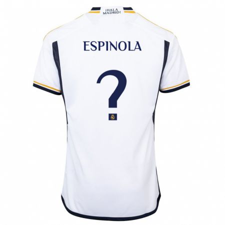 Kandiny Niño Camiseta Axel Espínola #0 Blanco 1ª Equipación 2023/24 La Camisa Chile