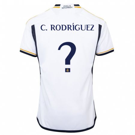 Kandiny Niño Camiseta Carlos Rodríguez #0 Blanco 1ª Equipación 2023/24 La Camisa Chile