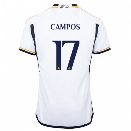 Kandiny Niño Camiseta Andrés Campos #17 Blanco 1ª Equipación 2023/24 La Camisa Chile