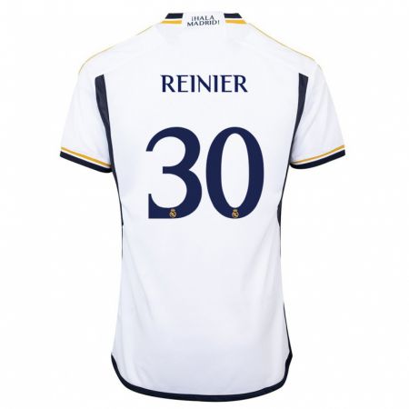 Kandiny Niño Camiseta Reinier #30 Blanco 1ª Equipación 2023/24 La Camisa Chile