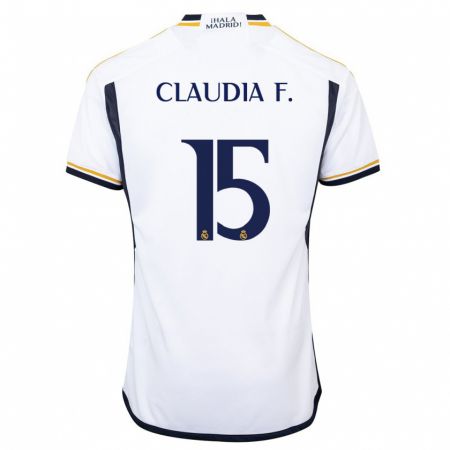 Kandiny Niño Camiseta Claudia Florentino #15 Blanco 1ª Equipación 2023/24 La Camisa Chile
