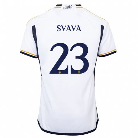Kandiny Niño Camiseta Sofie Svava #23 Blanco 1ª Equipación 2023/24 La Camisa Chile