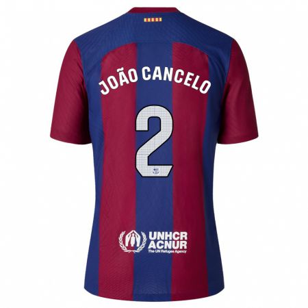 Kandiny Niño Camiseta João Cancelo #2 Rojo Azul 1ª Equipación 2023/24 La Camisa Chile