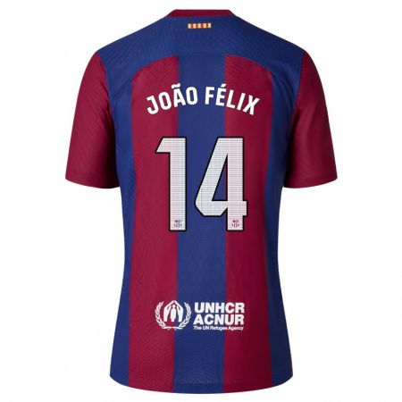 Kandiny Niño Camiseta João Félix #14 Rojo Azul 1ª Equipación 2023/24 La Camisa Chile