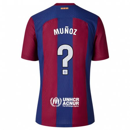 Kandiny Niño Camiseta Cristo Muñoz #0 Rojo Azul 1ª Equipación 2023/24 La Camisa Chile