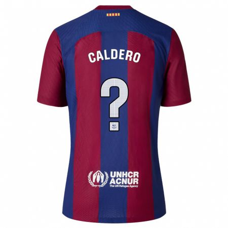 Kandiny Niño Camiseta Nil Calderó #0 Rojo Azul 1ª Equipación 2023/24 La Camisa Chile