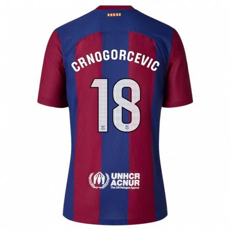 Kandiny Niño Camiseta Ana-Maria Crnogorcevic #18 Rojo Azul 1ª Equipación 2023/24 La Camisa Chile