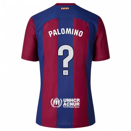 Kandiny Niño Camiseta Oriol Palomino #0 Rojo Azul 1ª Equipación 2023/24 La Camisa Chile